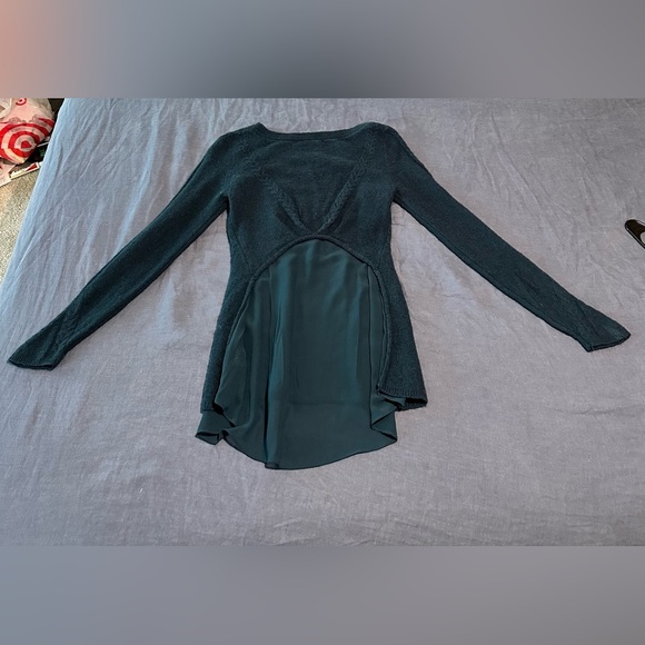 Anthropologie Knitted &‎ Knotted Teal Sheer-Back
Sweater Size M EUC wool Blend - Picture 7 of 13